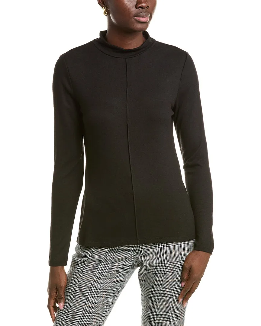 T Tahari Mock Neck Knit Jersey Top