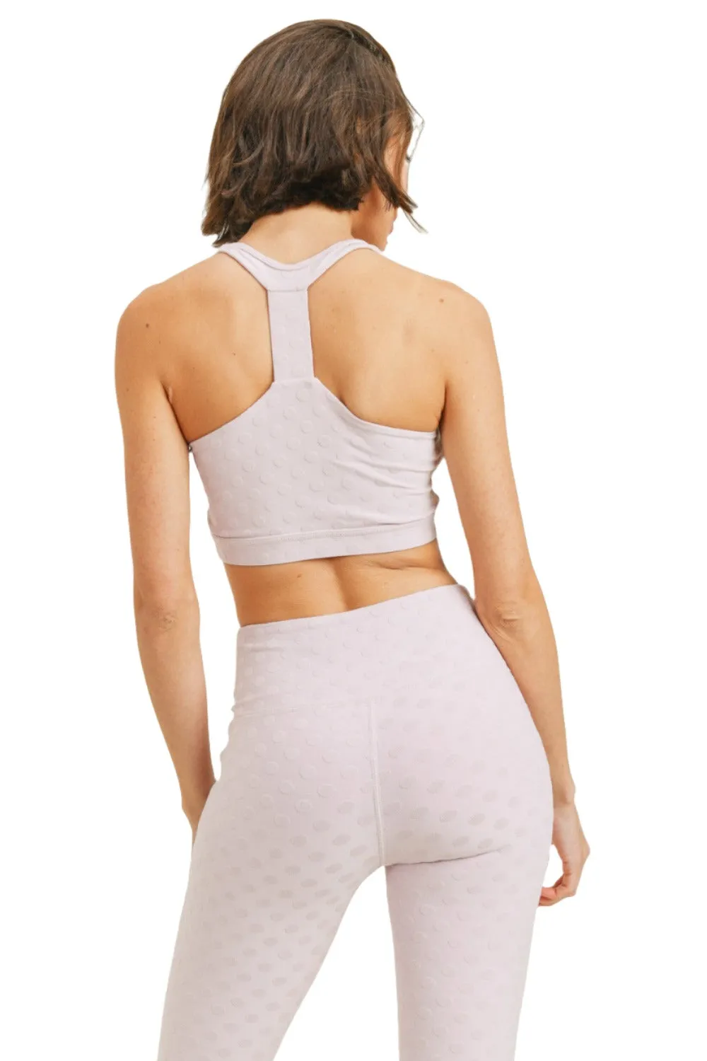 Textured Polkadot Jacquard TACTEL® Sports Bra AT8087