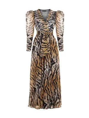 Tiger Print Long Dress
