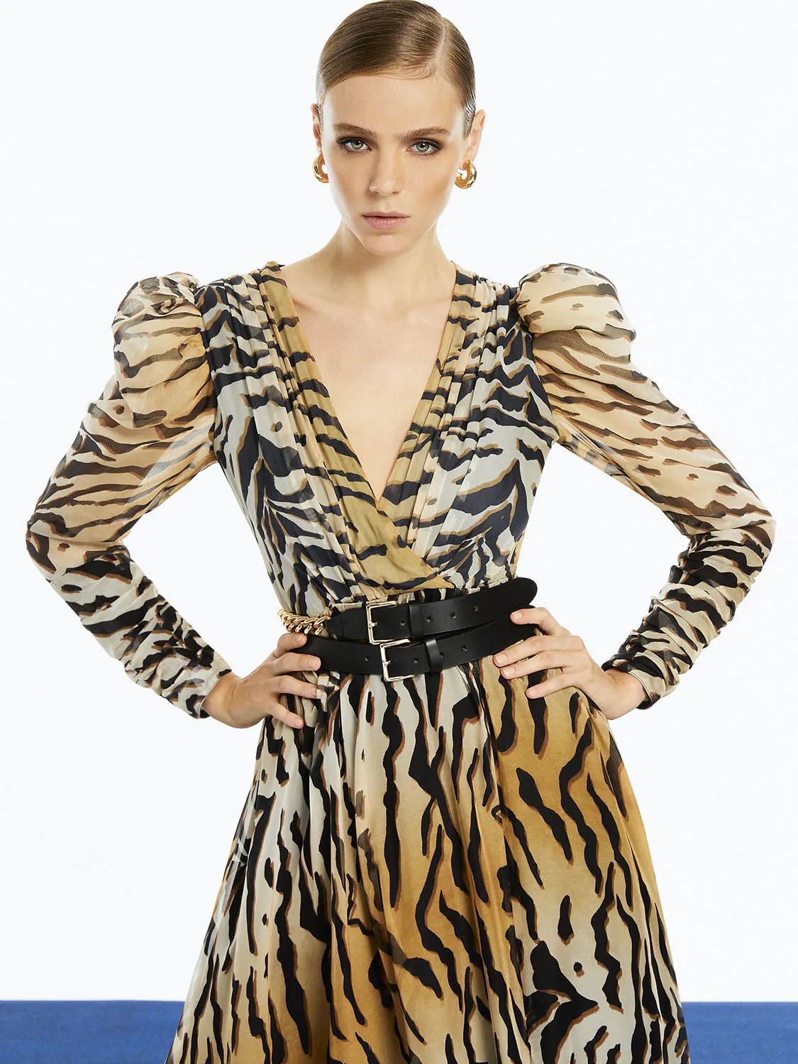 Tiger Print Long Dress
