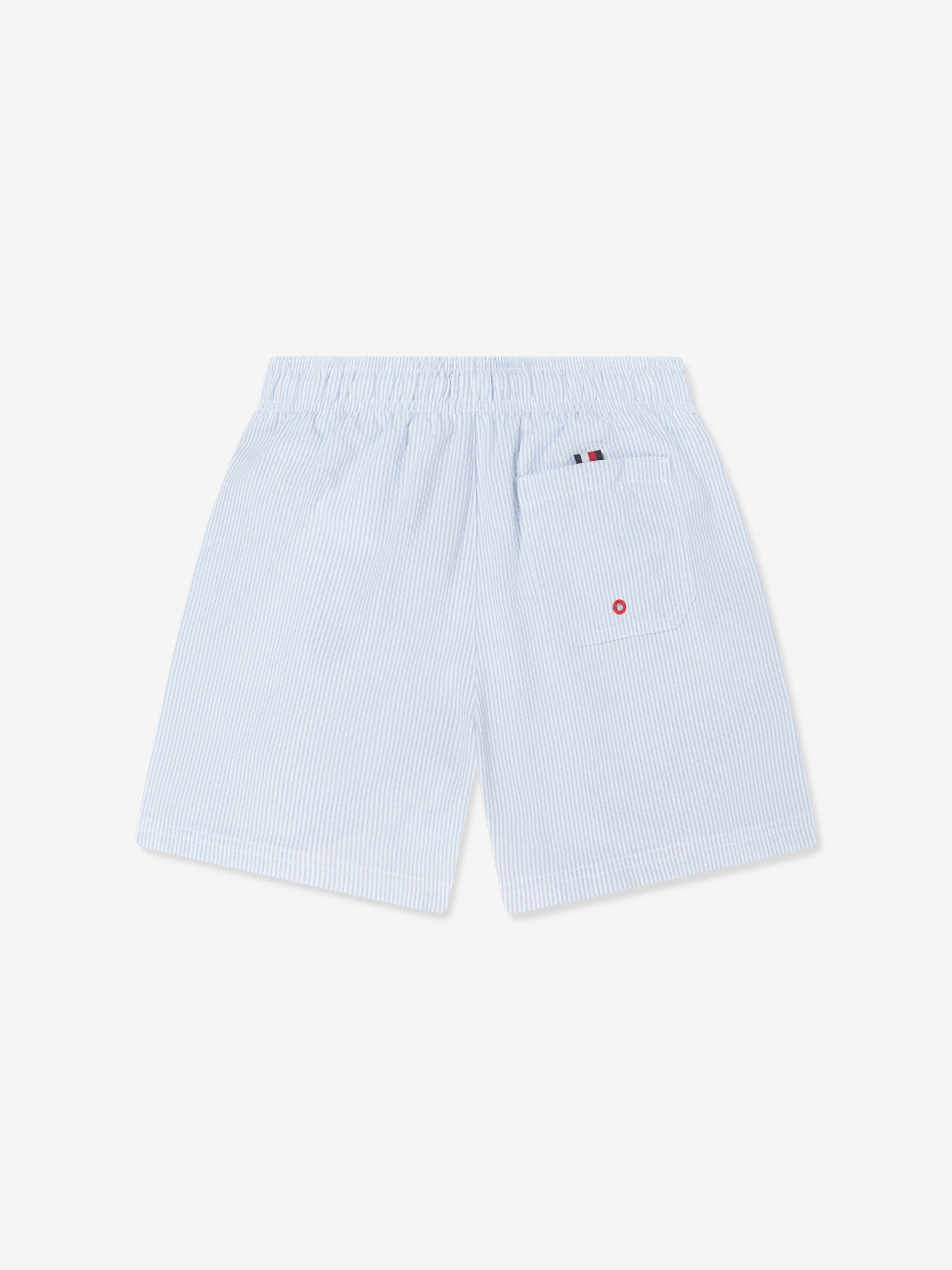 Tommy Hilfiger Boys Striped Swim Shorts in Blue