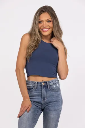 Trending Upwards Women's High Neck Double Lined Crop Tank Top