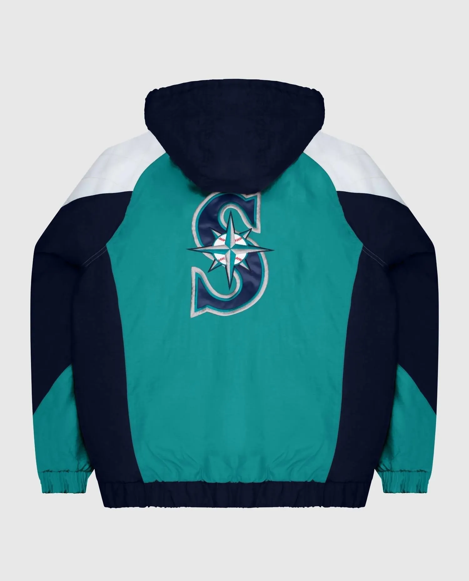 Unisex Seattle Mariners Hooded Nylon Half Zip Jacket In Mariners Black