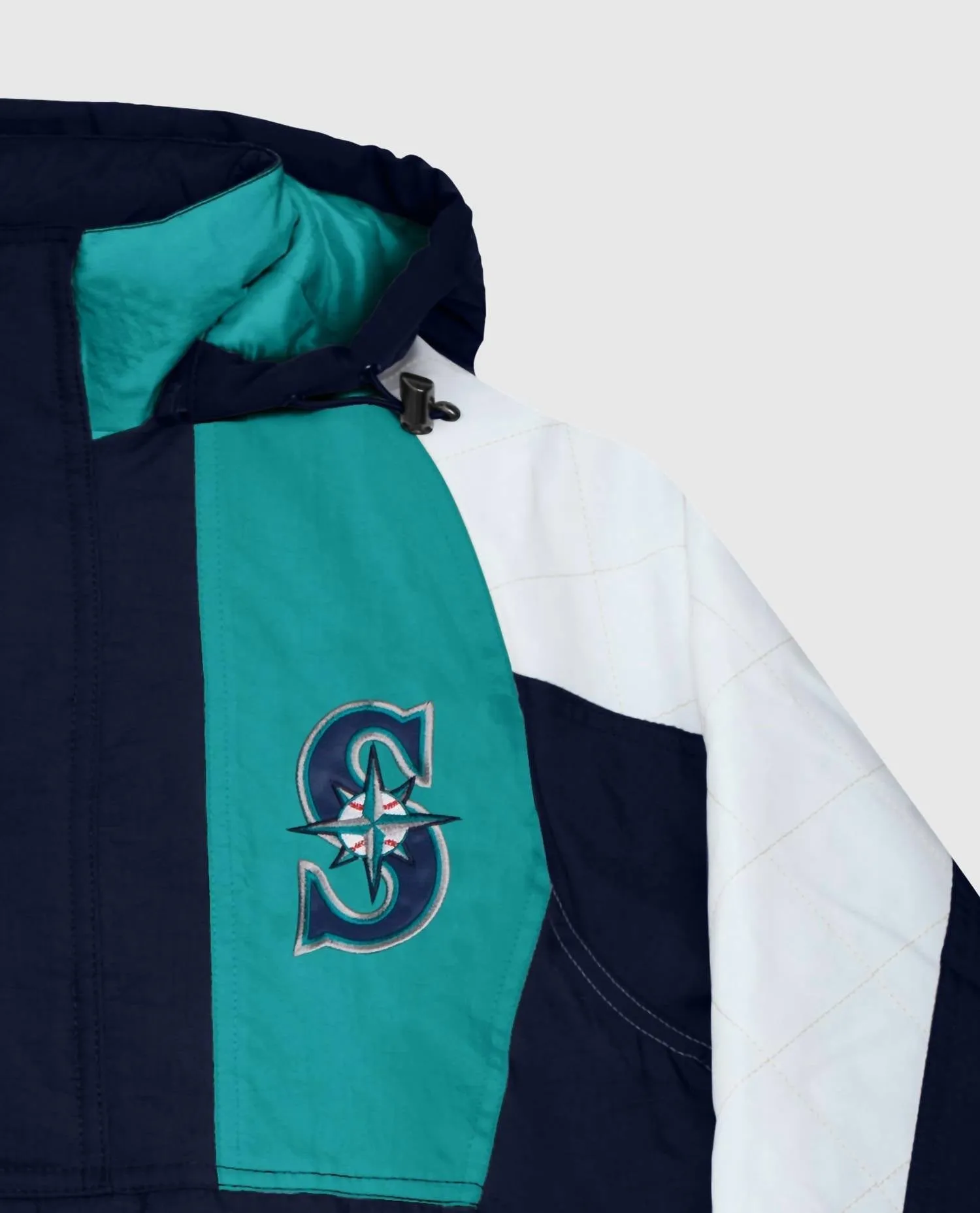 Unisex Seattle Mariners Hooded Nylon Half Zip Jacket In Mariners Black
