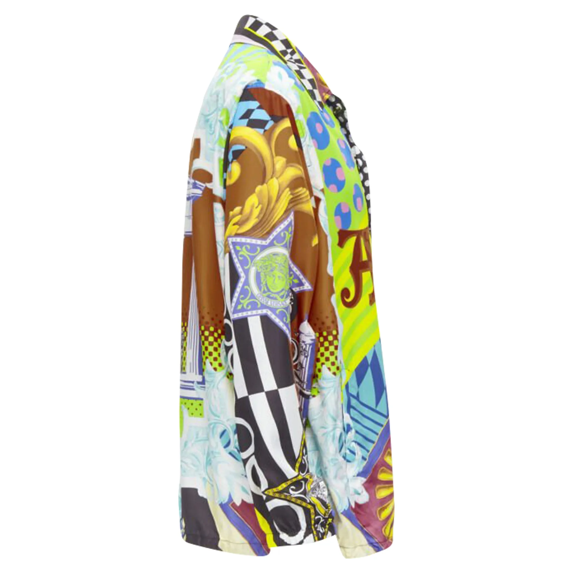 Versace Pop Temple print nylon windbreaker shirt jacket