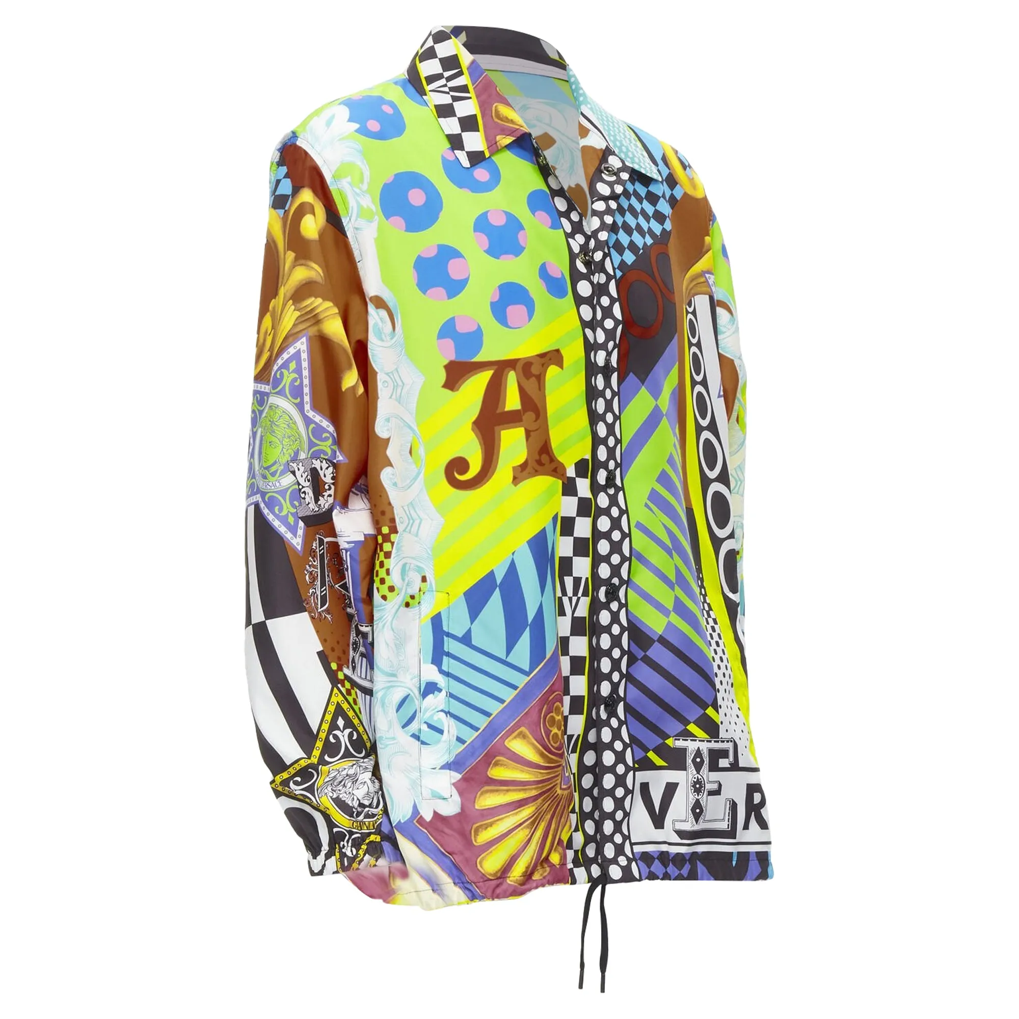 Versace Pop Temple print nylon windbreaker shirt jacket