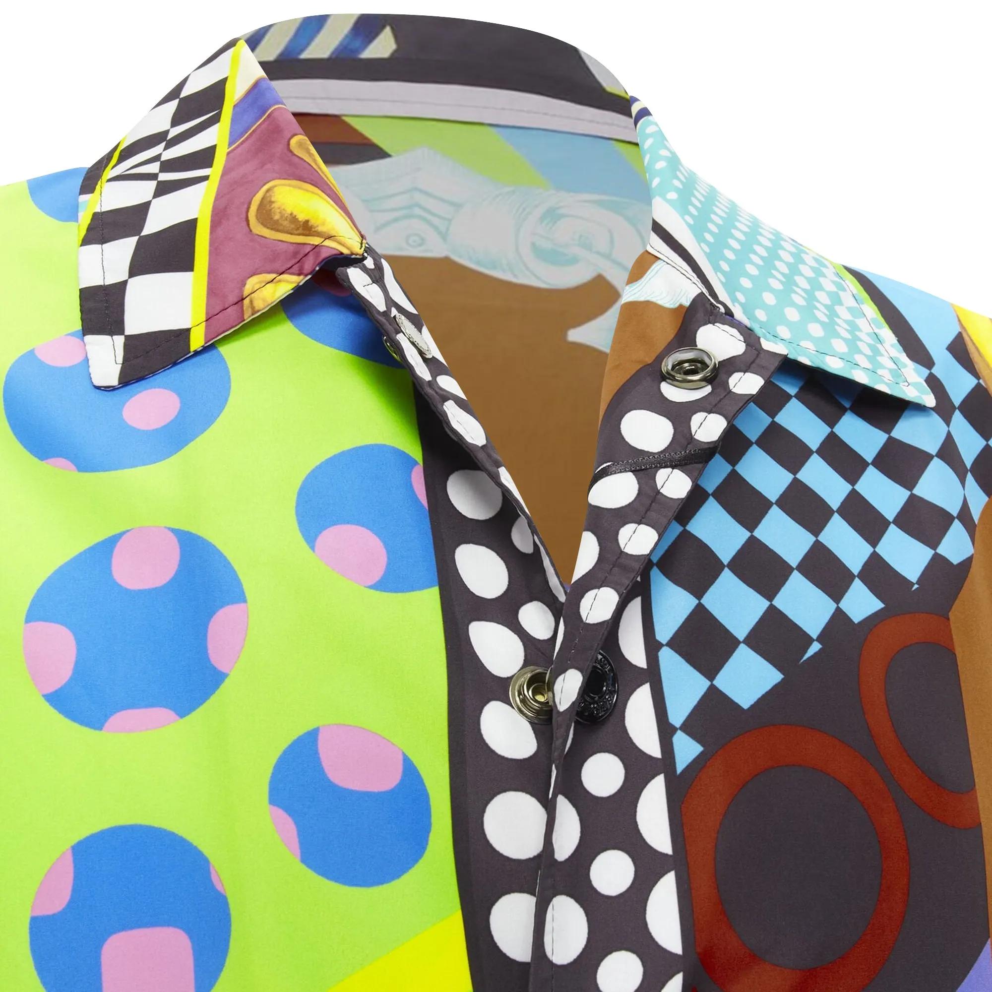 Versace Pop Temple print nylon windbreaker shirt jacket