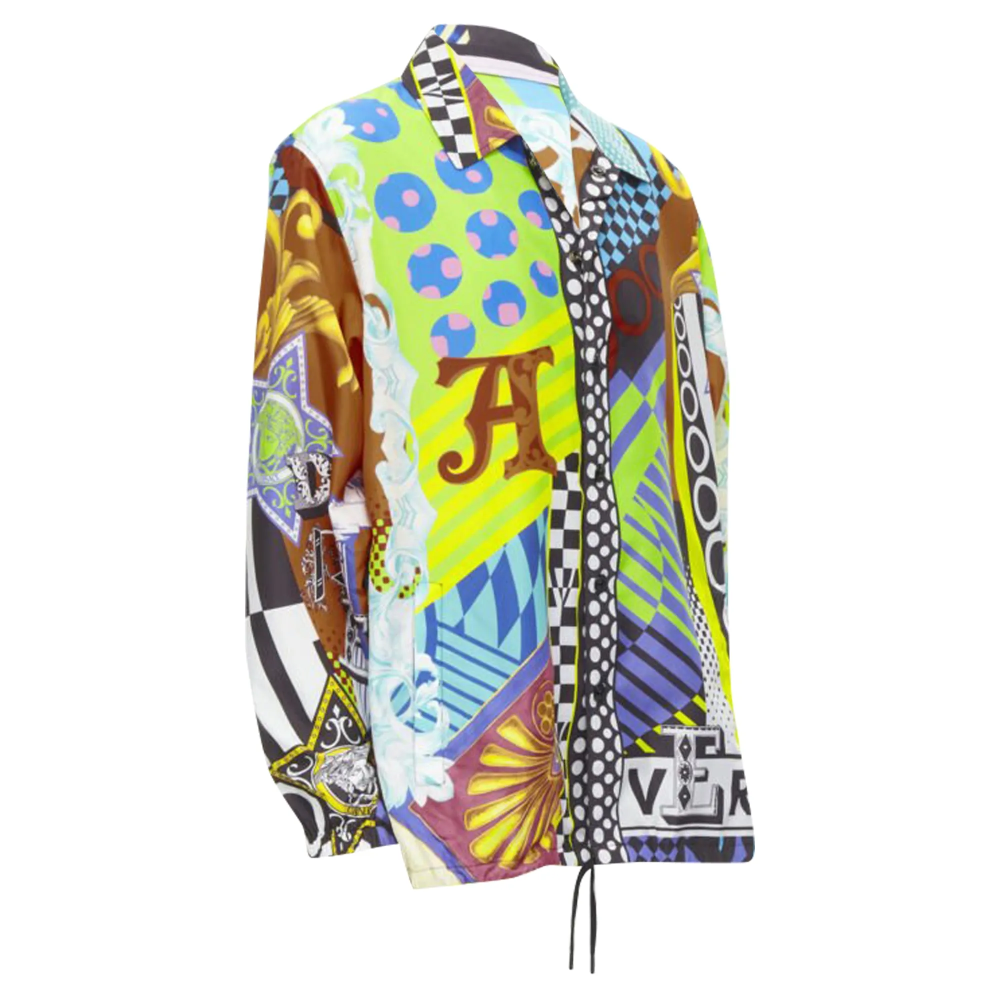 Versace Pop Temple print nylon windbreaker shirt jacket