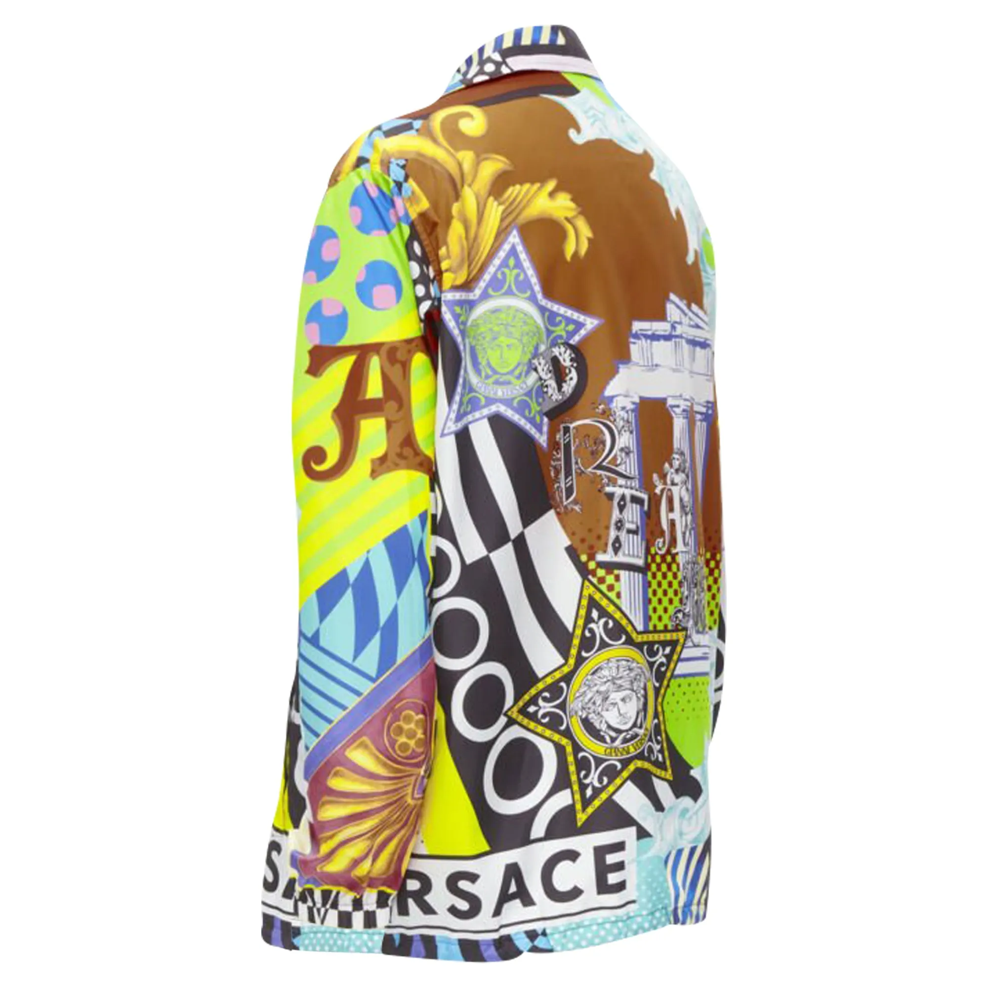 Versace Pop Temple print nylon windbreaker shirt jacket