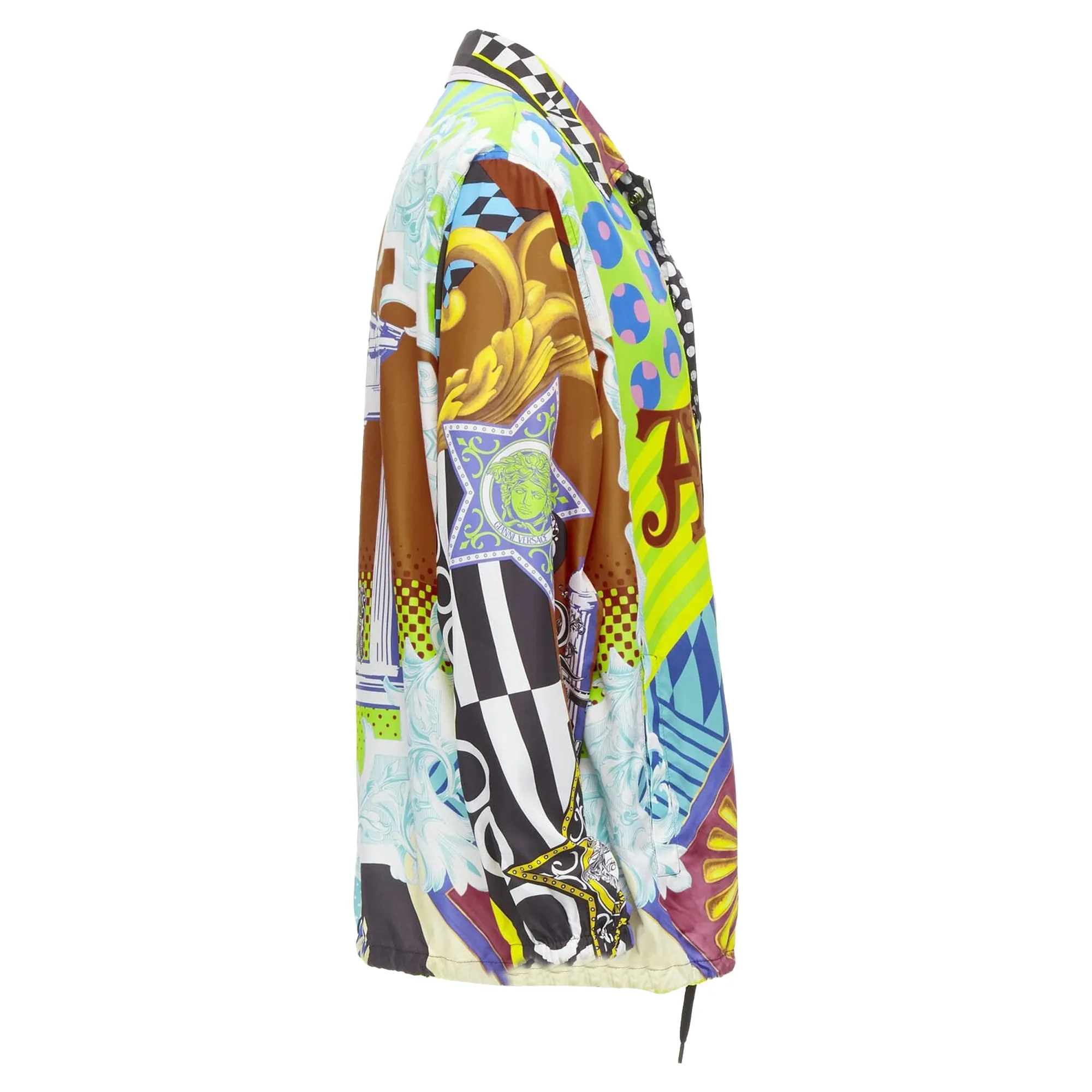 Versace Pop Temple print nylon windbreaker shirt jacket