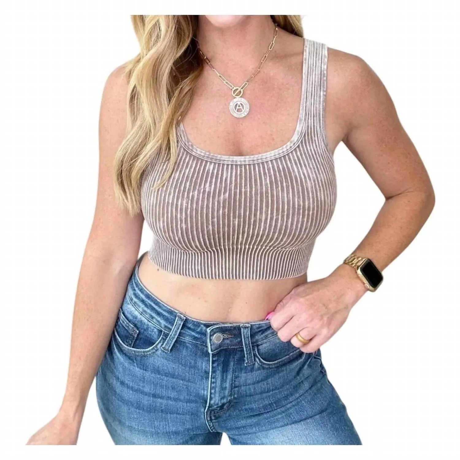 Vneck Reversible Ribbed Bralette In Sand Beige
