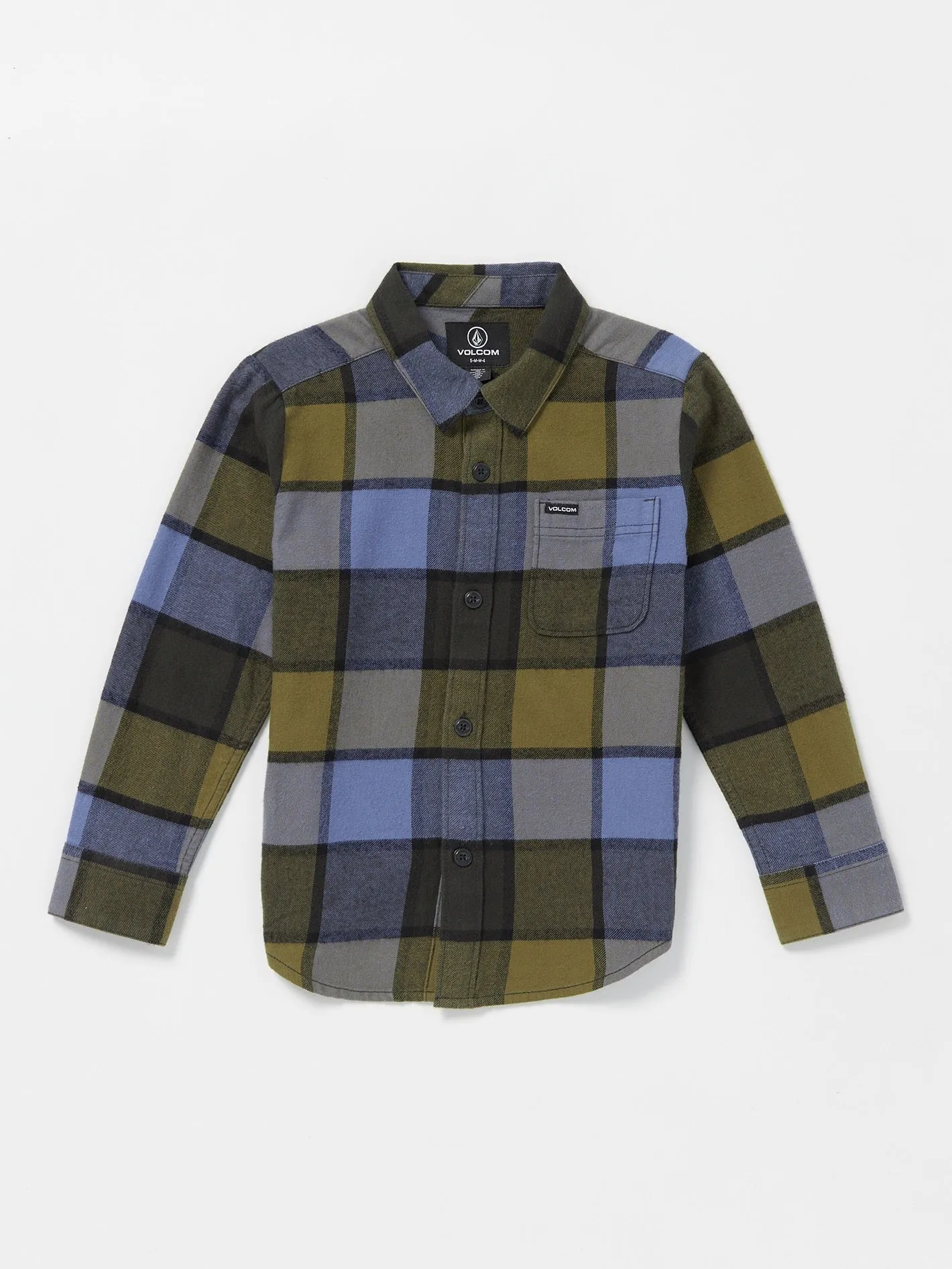 Volcom Caden Plaid Flannel Rinsed Black Volcom