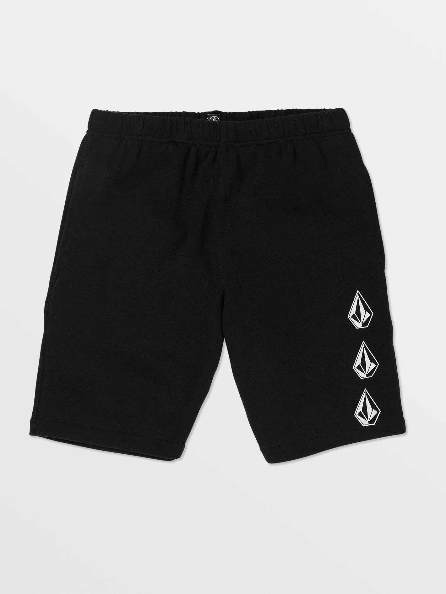 Volcom Iconic Stone Elastic Waist Fleece Boys Shorts (Age 8-14) Black Volcom