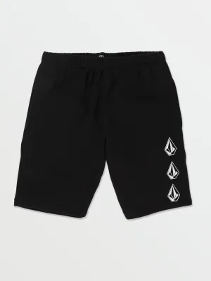 Volcom Iconic Stone Fleece Boys Shorts (Age 8-14) Black Volcom