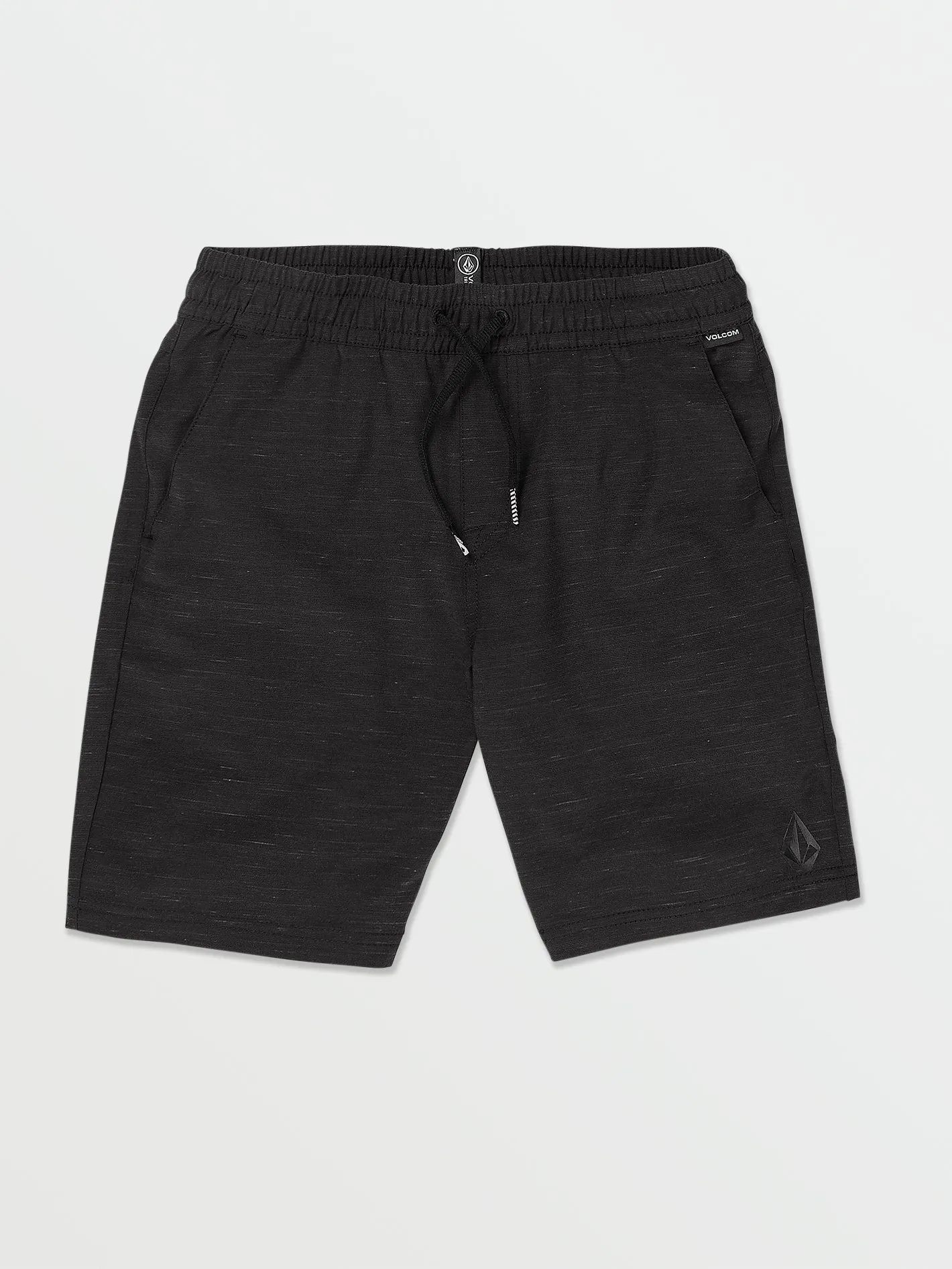 Volcom Understoned Elastic Waist Hybrid Boys Shorts (Age 8-14) Black Volcom