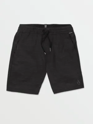 Volcom Understoned Elastic Waist Hybrid Boys Shorts (Age 8-14) Black Volcom