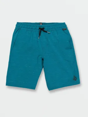 Volcom Understoned Elastic Waist Hybrid Boys Shorts (Age 8-14) Ocean Teal Volcom