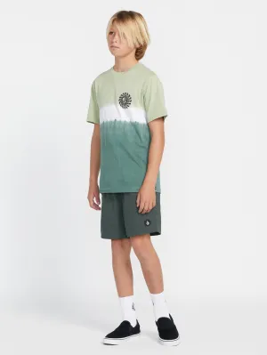 Volcom Villa Rue Elastic Waist Boys Short (Age 8-14) Stealth Volcom