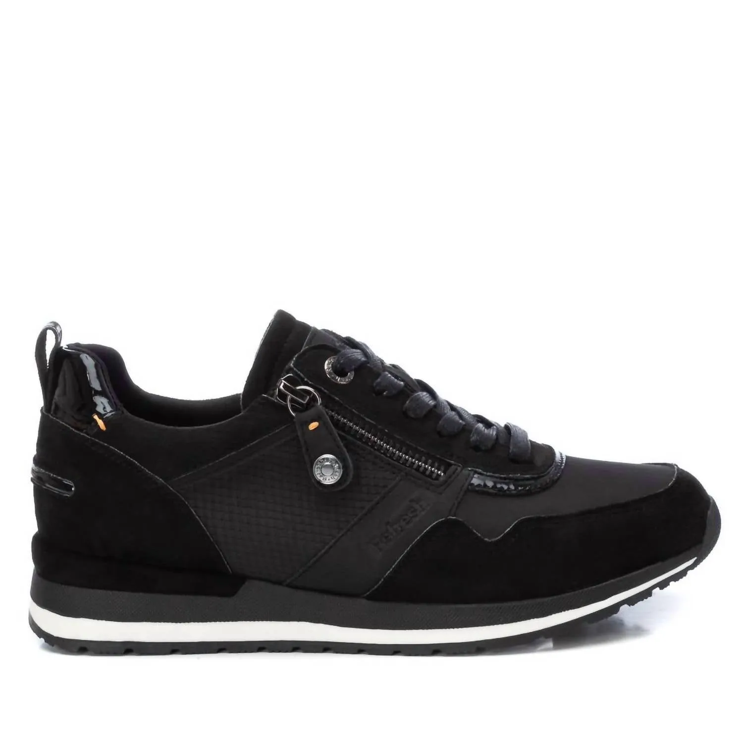 Women's Adjustable Laces Sneakers In Black