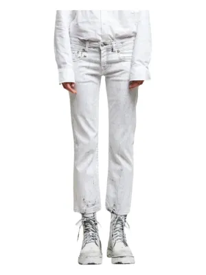 Women's Classic Boy Straight Leg Pants In Crackled Grey