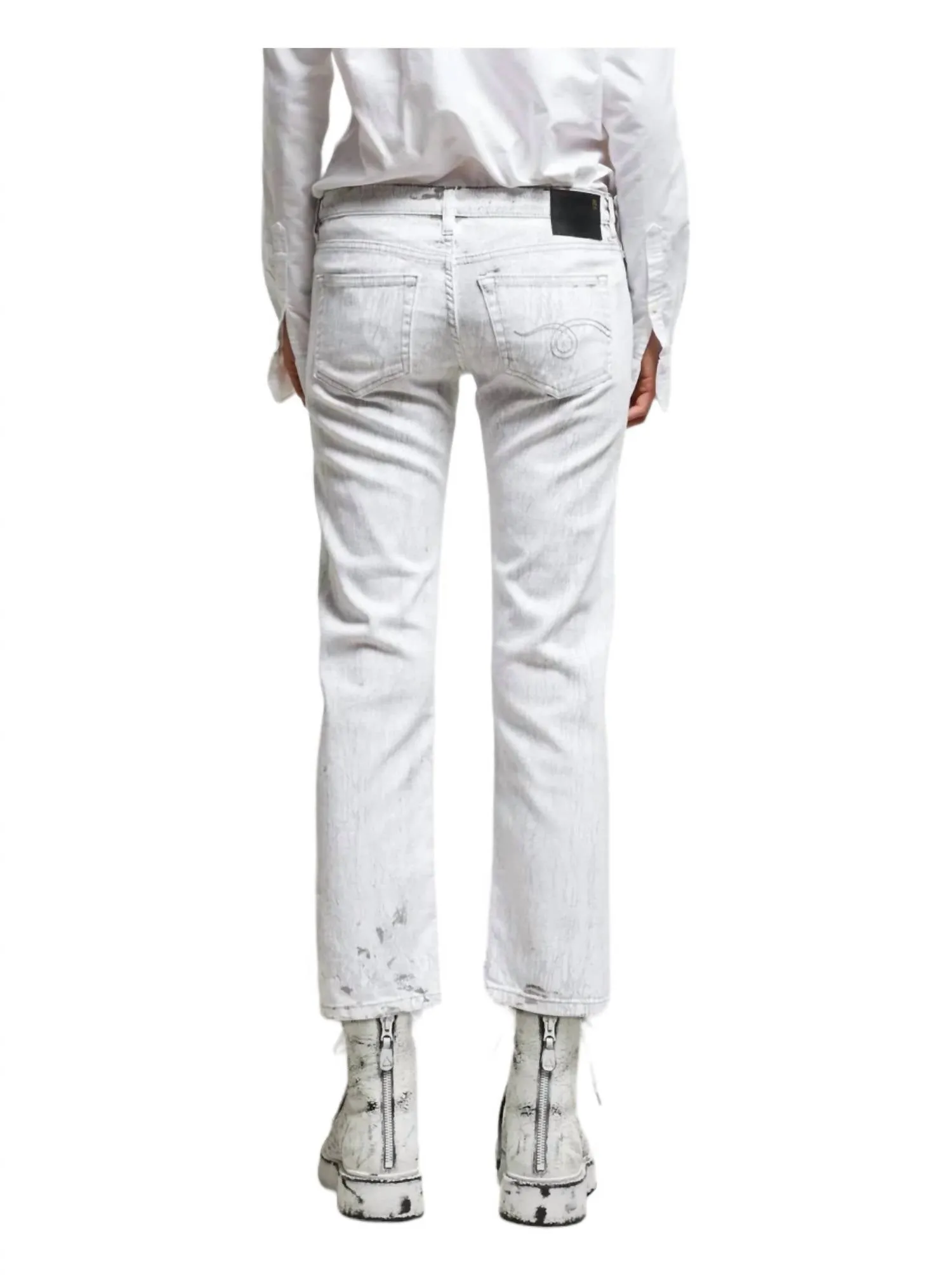 Women's Classic Boy Straight Leg Pants In Crackled Grey