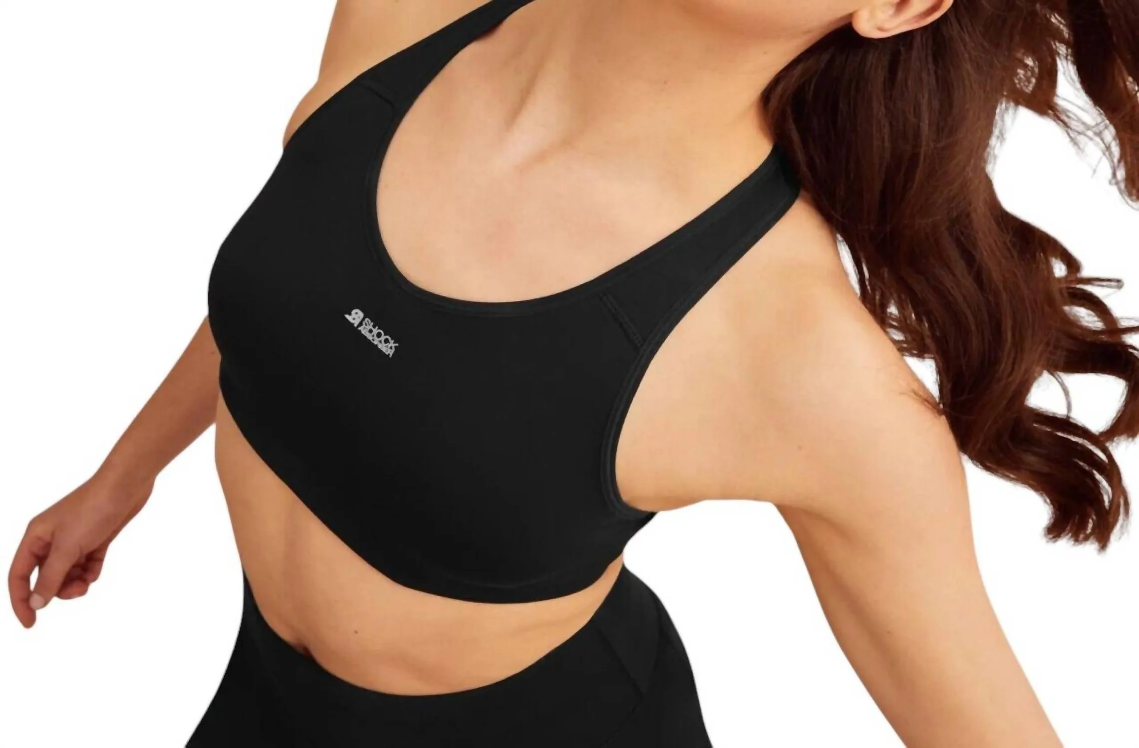 Women's Crop Top Sports Bra In Black