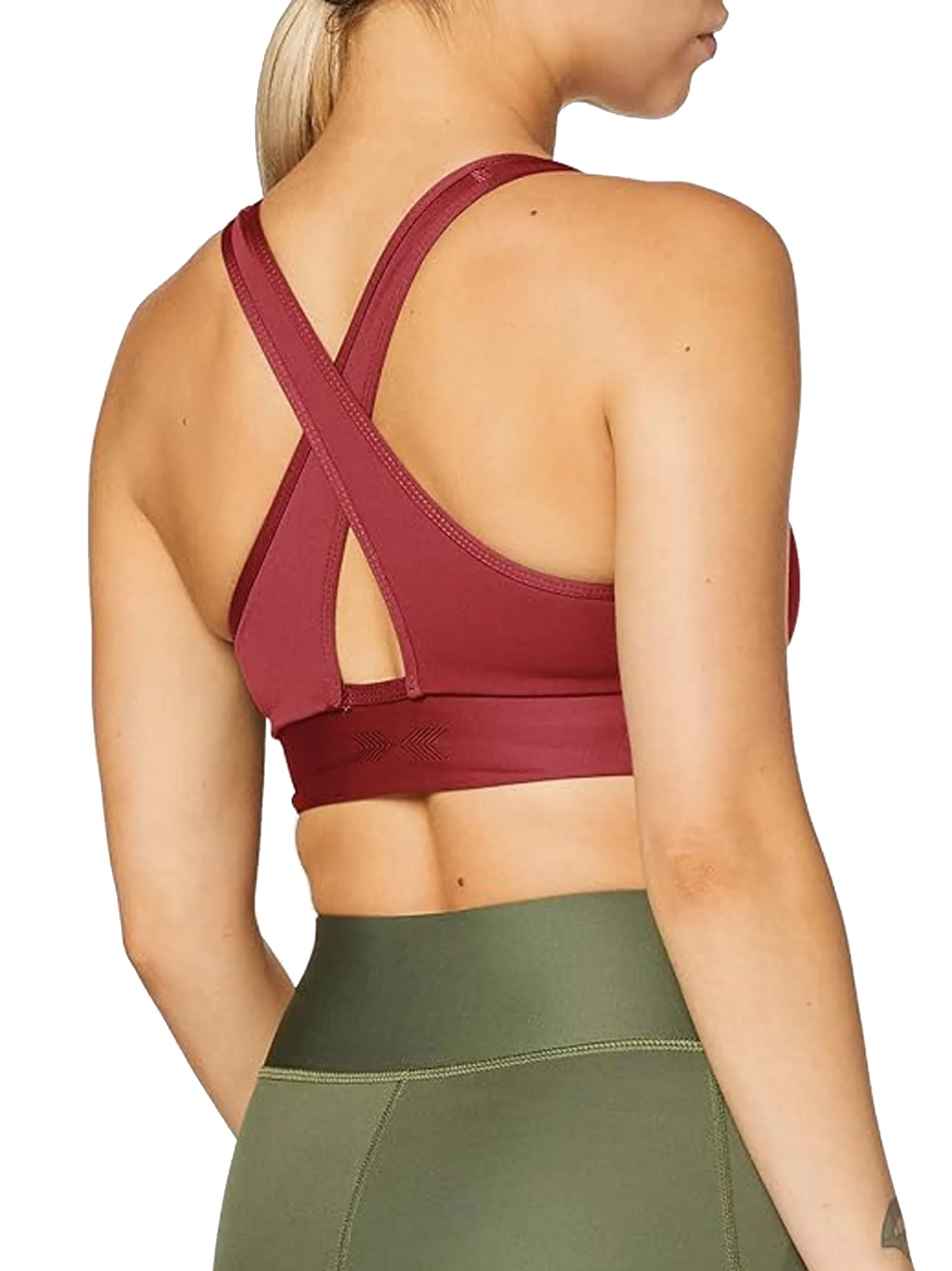 Women's Elevate Sports Bra,Burgundy