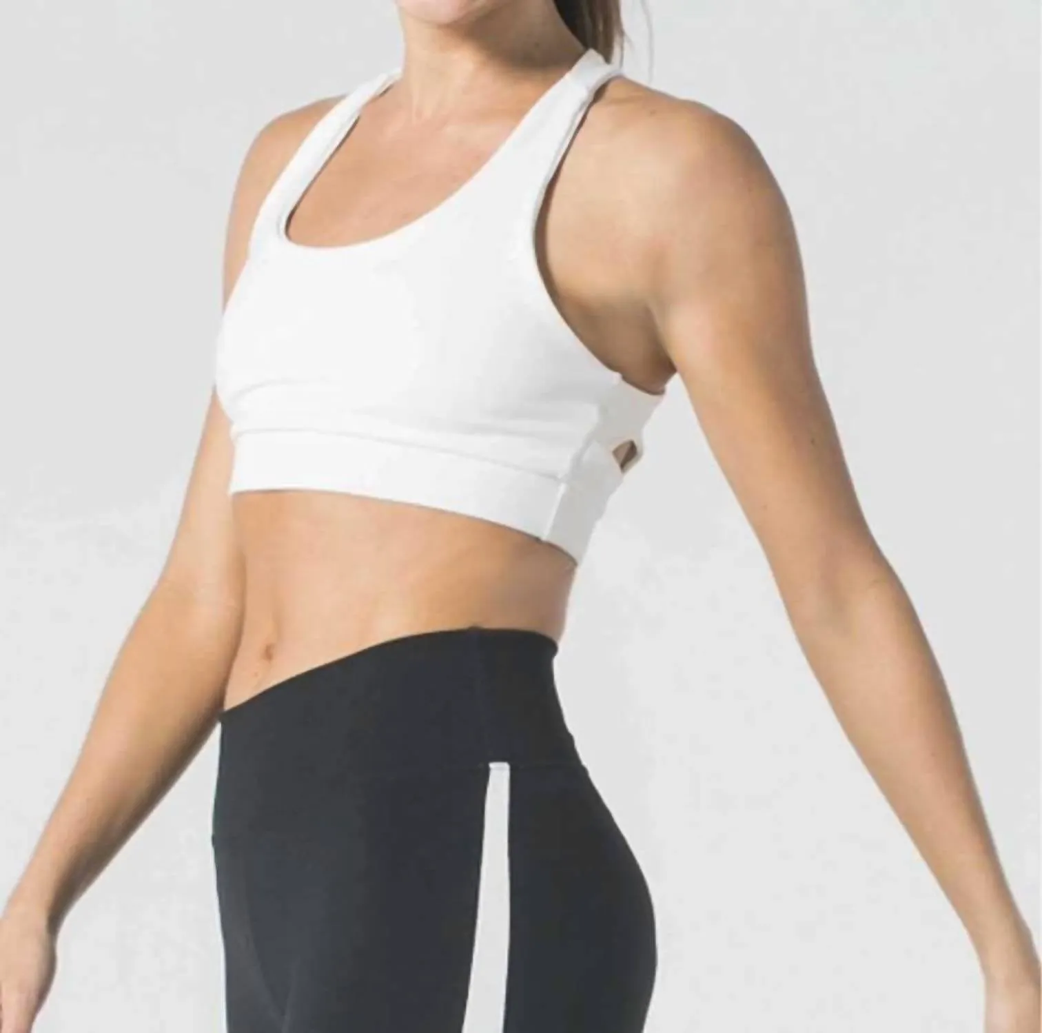 Women's Get In Line Tank Sports Bra Top In White