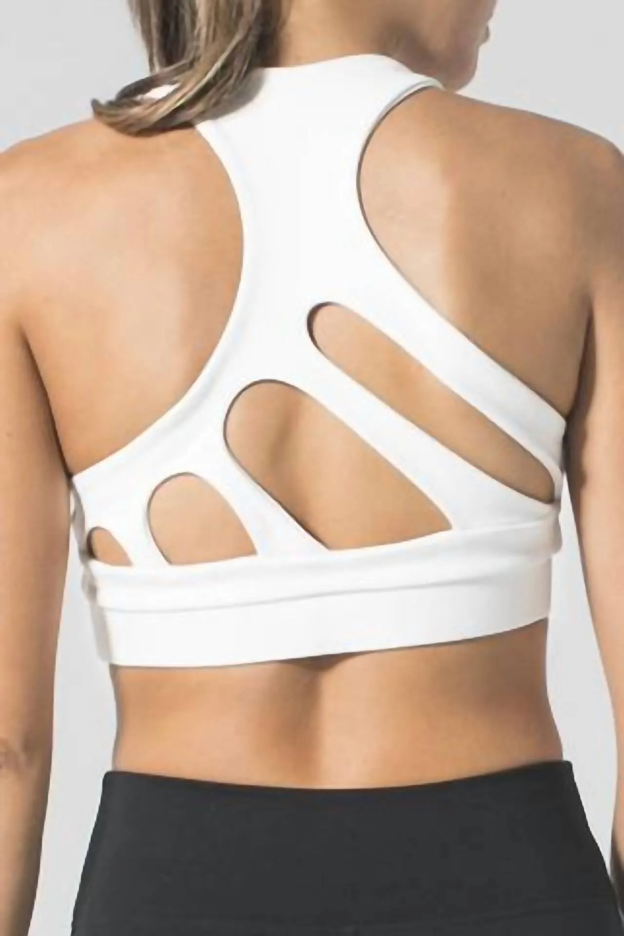Women's Get In Line Tank Sports Bra Top In White