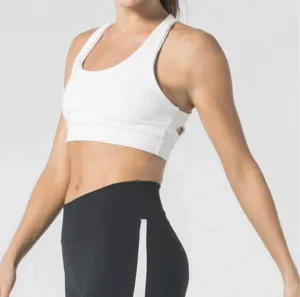 Women's Get In Line Tank Sports Bra Top In White