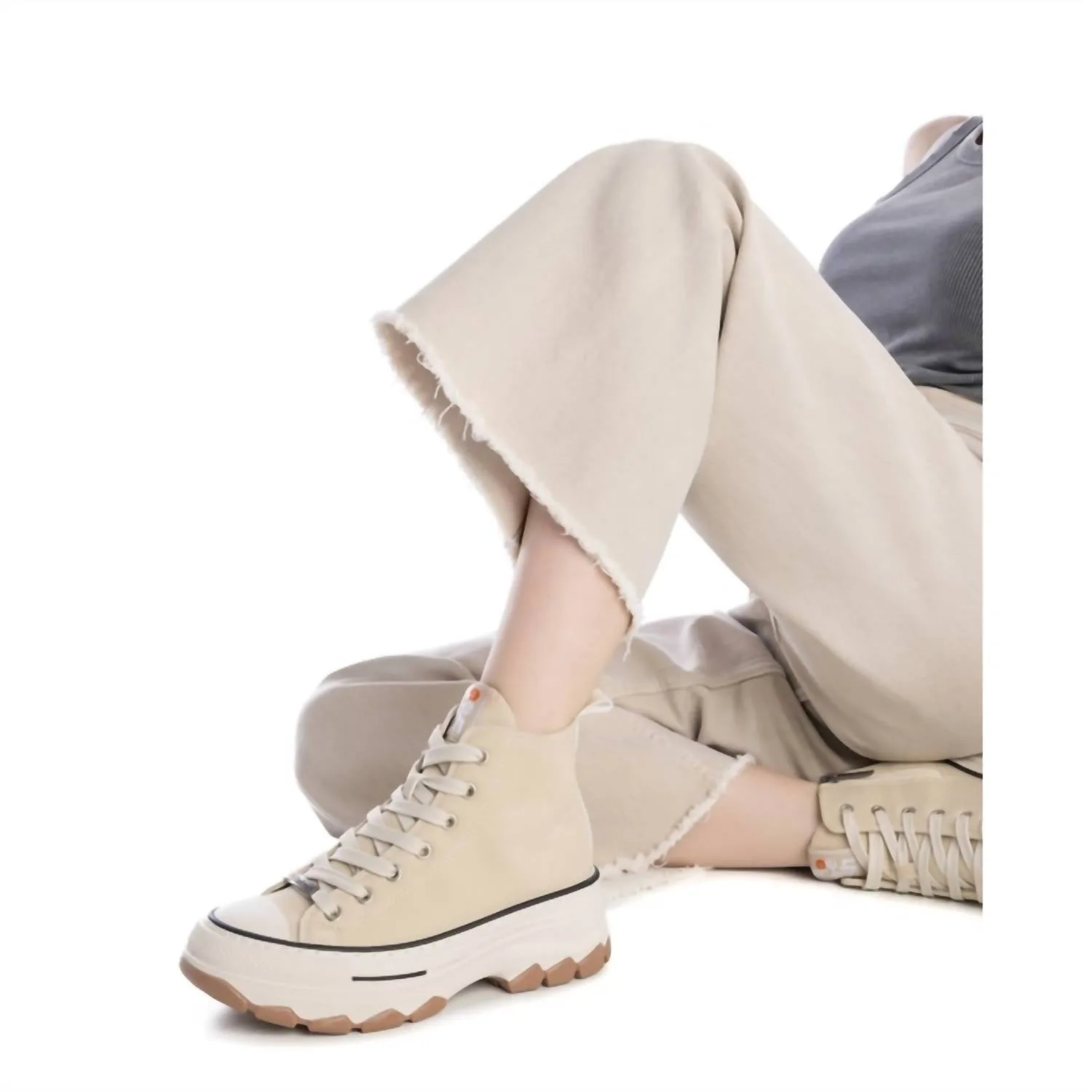 Women's Sneaker Booties In Beige
