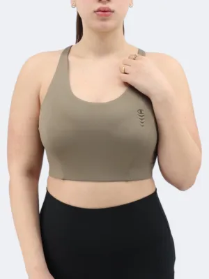 Women's Sports Cropped Top,Taupe