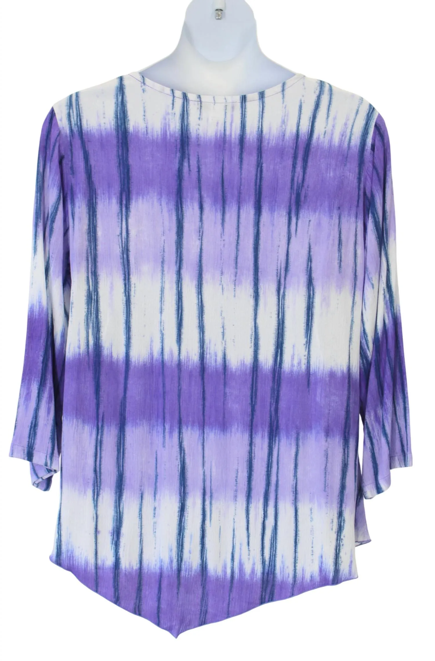 Women's Tie Dye V-Hem Top - Plus In Purple