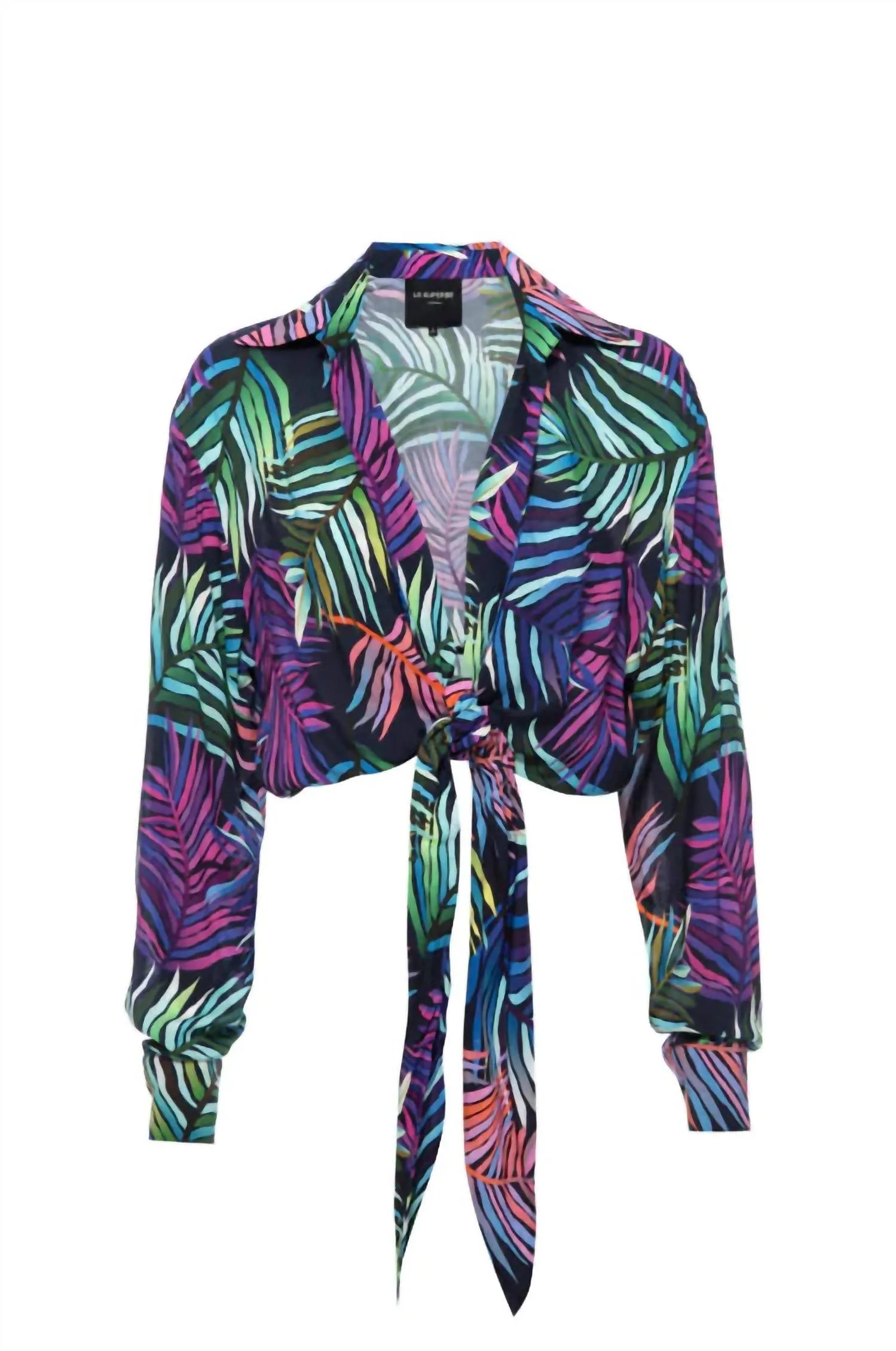 Women's Topper Top In Dark Rainbow Ferns