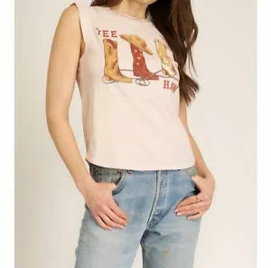 Yee Haw Tank Top In Finch Pink